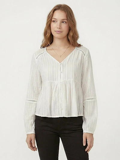 long sleeve dobby blouse