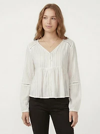 long sleeve dobby blouse