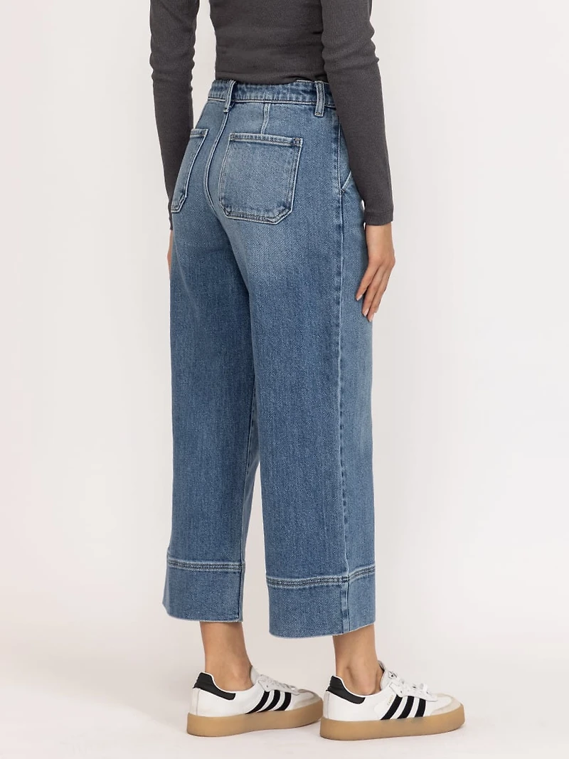 mid rise wide leg jean