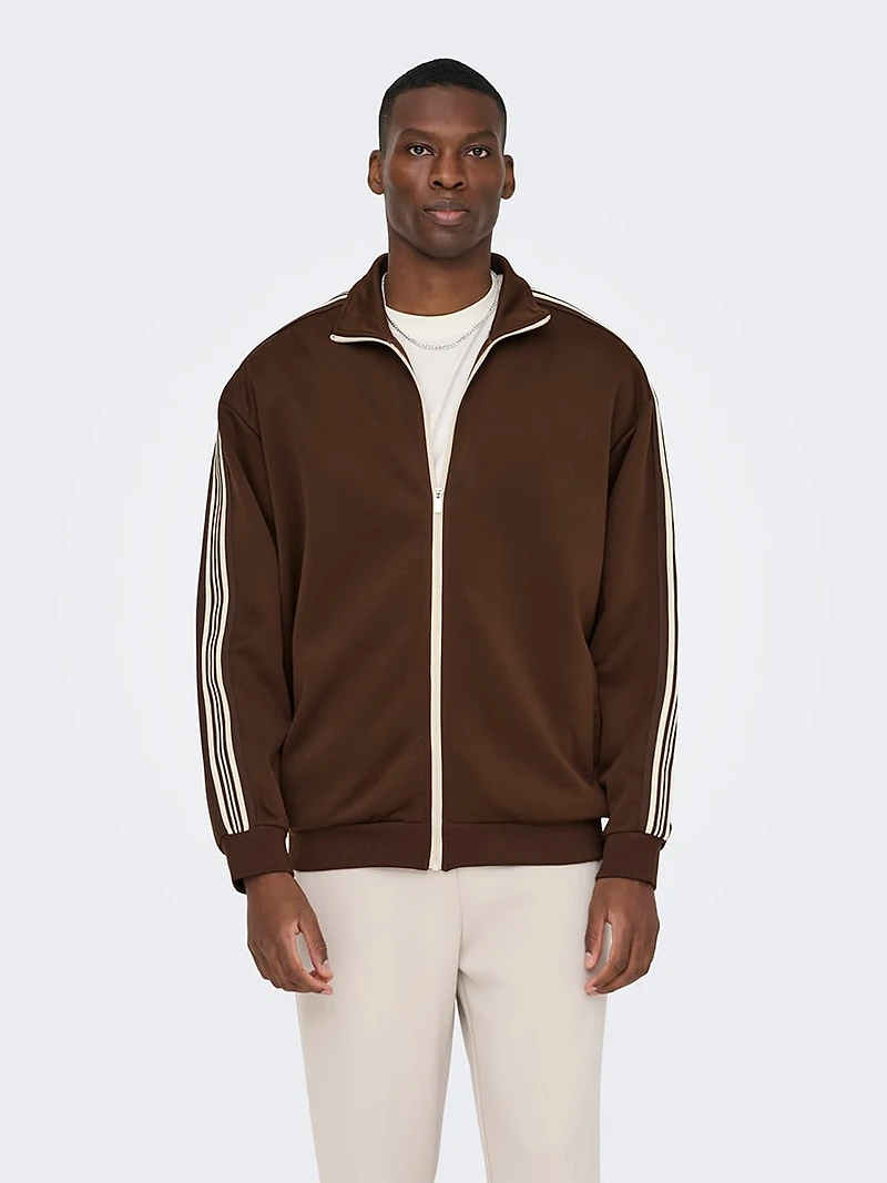 riber stripe track sweatshirt