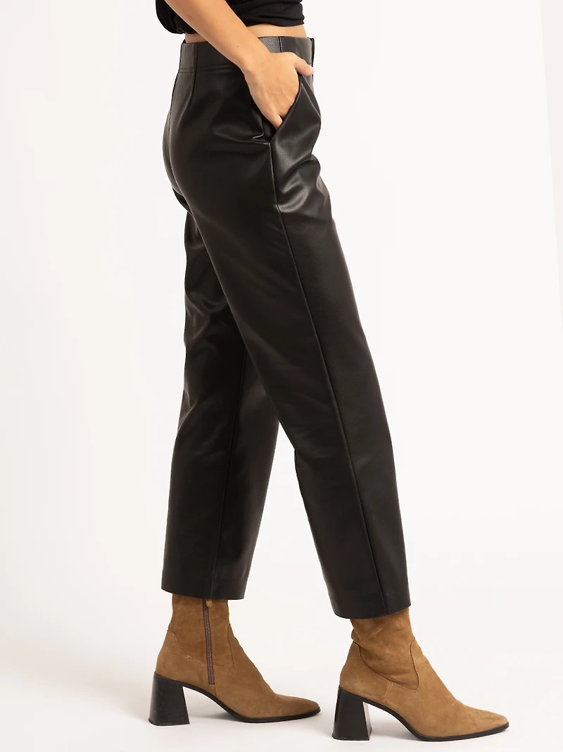 camina faux leather cropped trouser