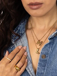 helium bubble initial necklace "M"