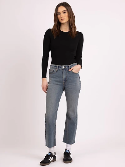 cropped flare jean medium authentic