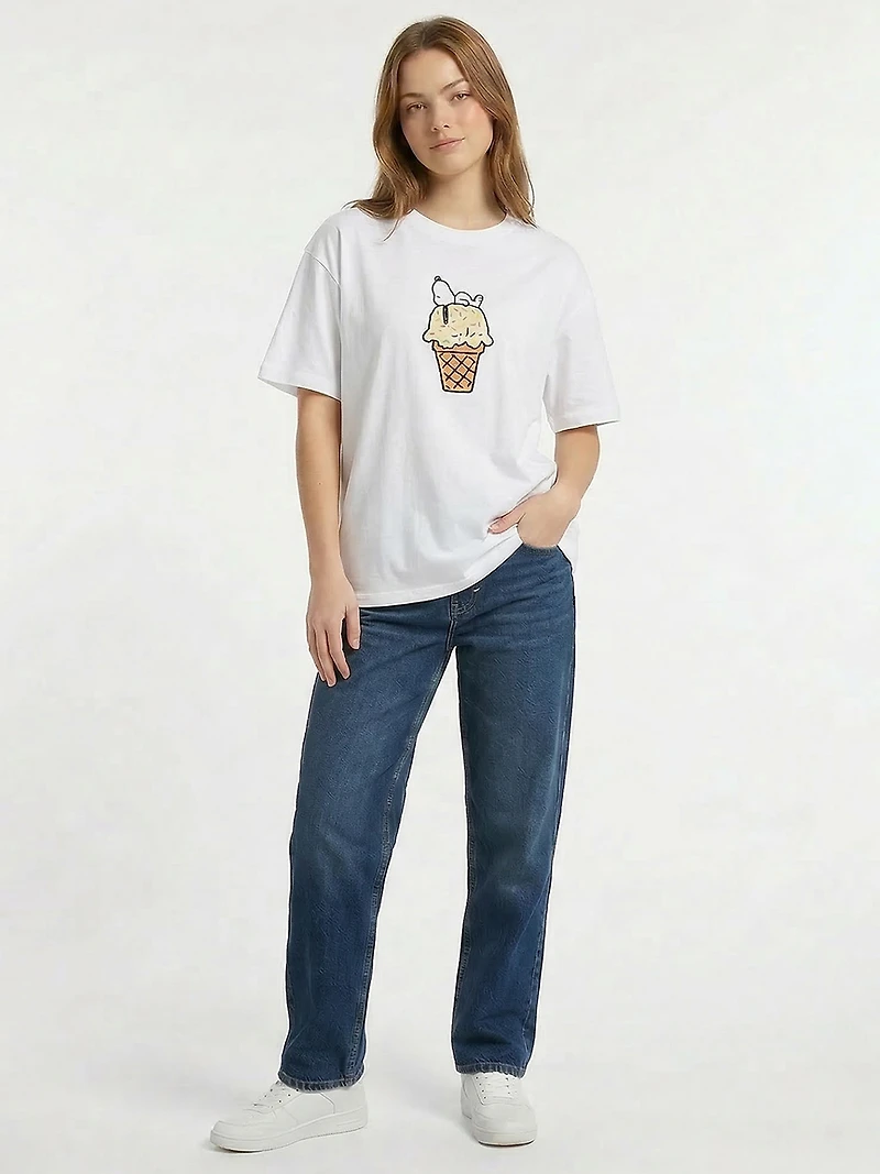 unisex snoopy ice cream graphic tee