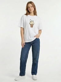unisex snoopy ice cream graphic tee