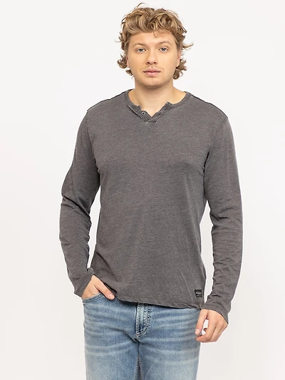 acid wash henley tee