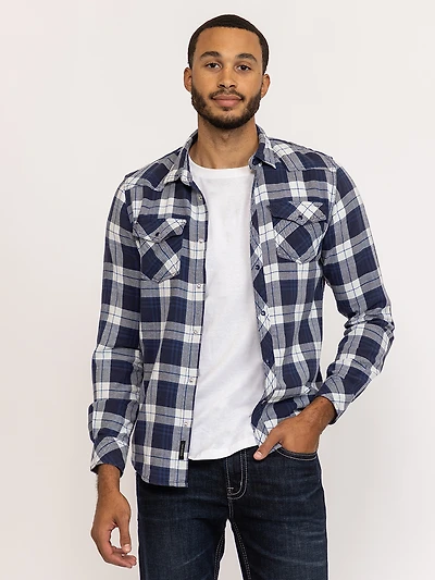 long sleeve plaid flannel shirt