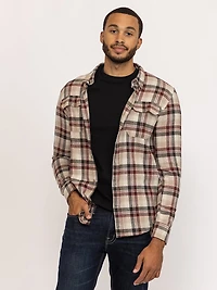 plaid flannel shirt with flap pockets