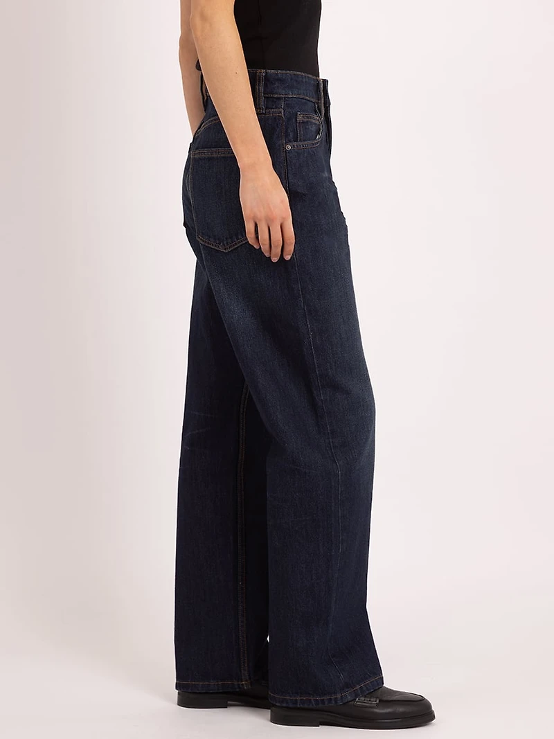 high rise loose jean dark authentic