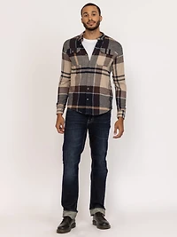 plaid flannel shirt with flap pockets