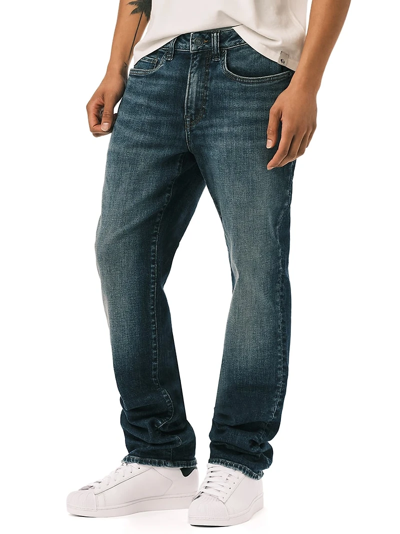 six straight jeans antique wash