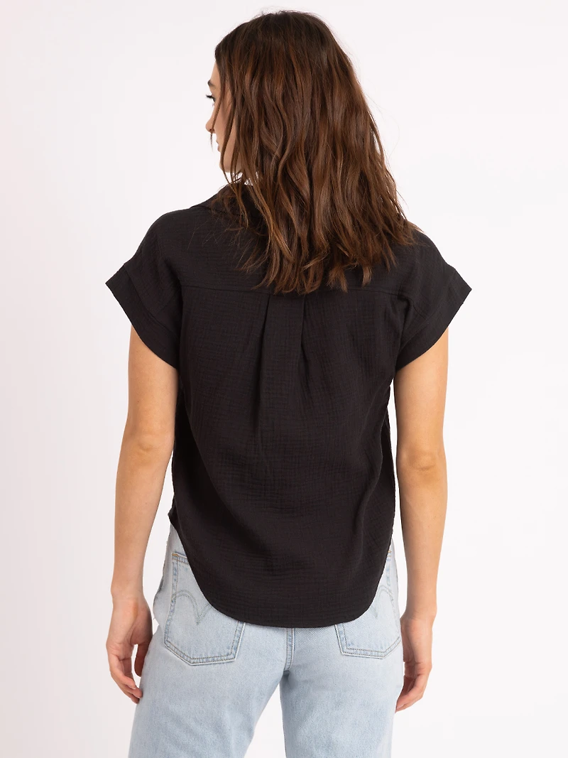 jaden johnny collar gauze shirt