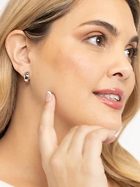 aurelia chunky hoop earrings silver