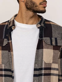 plaid flannel shirt with flap pockets