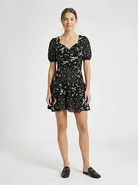 ruffle chiffon short dress