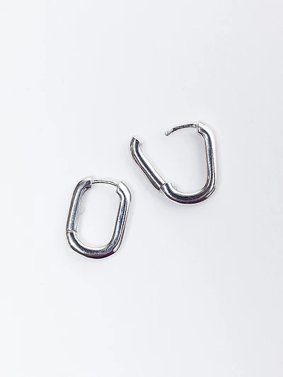 audrey square hoop earrings silver
