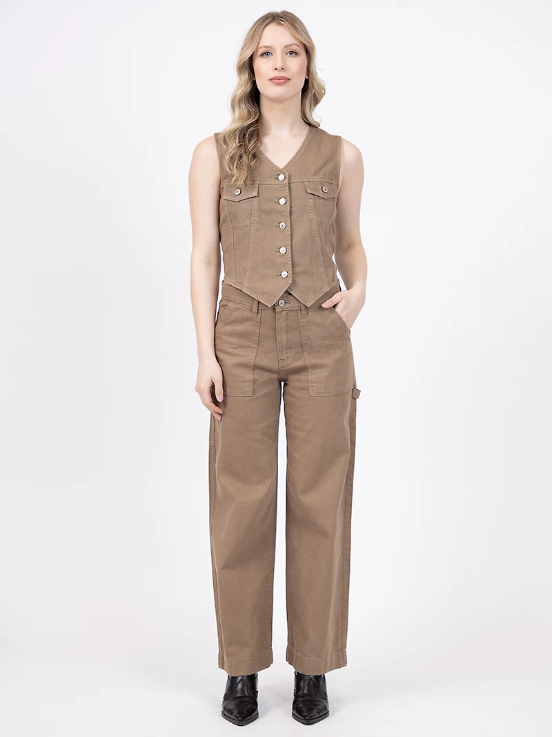 mattie twill vest hazelwood