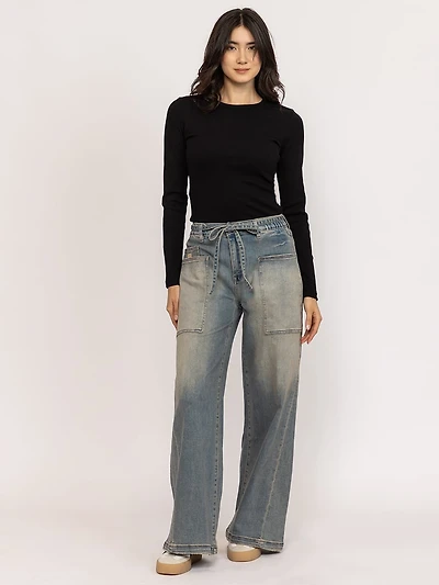 high rise baggy wide leg jean
