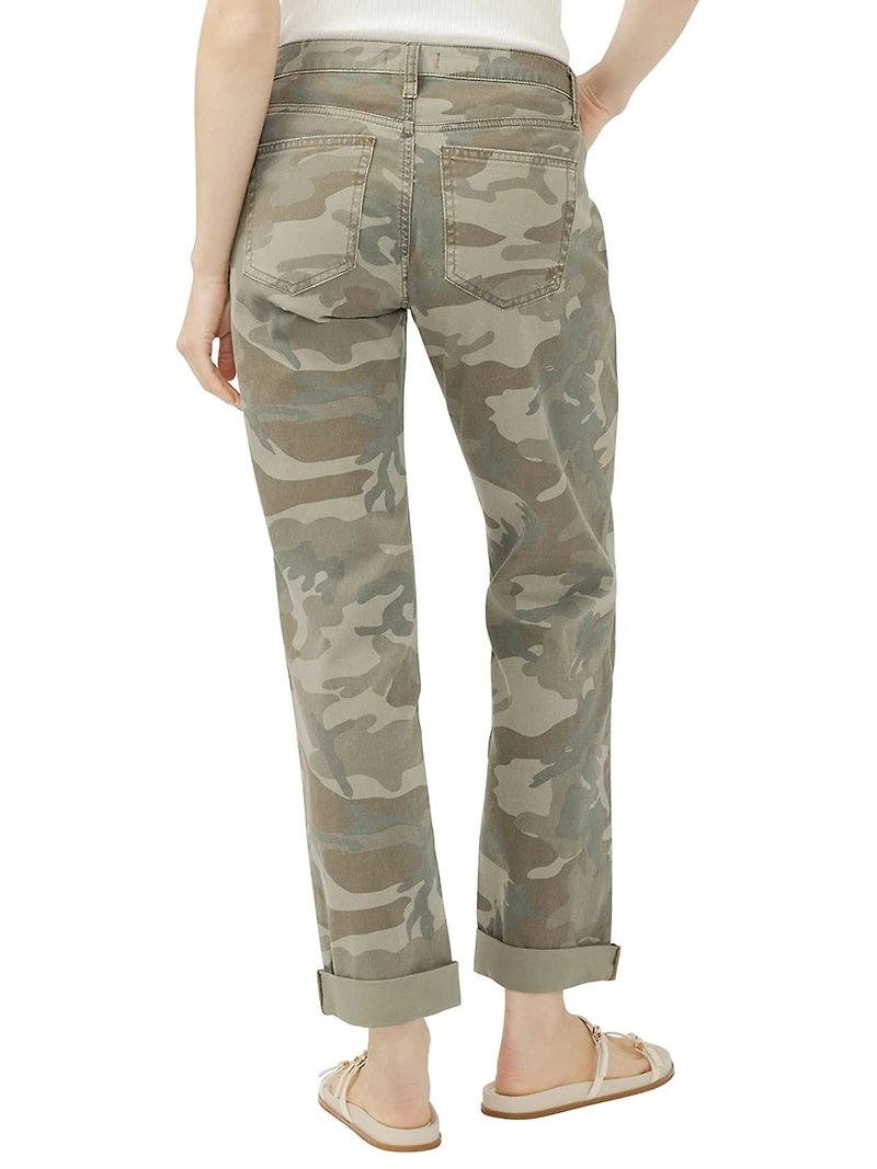 Chelsea Mid Rise Straight Leg Camo Jeans