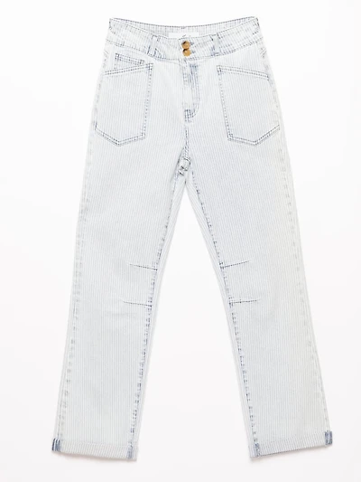 hickory stripe cropped jean light authentic