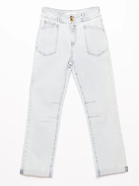 hickory stripe cropped jean light authentic