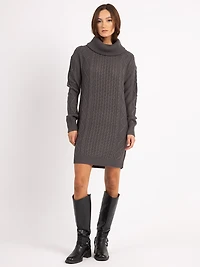 jordana cowl neck knee length dress