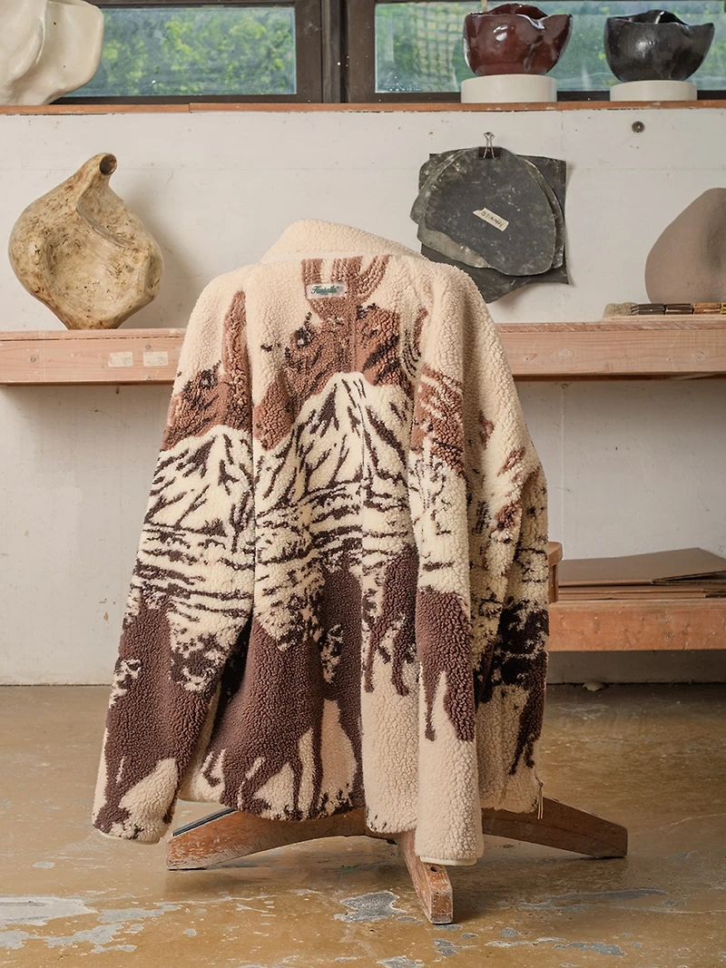 printed sherpa fleece