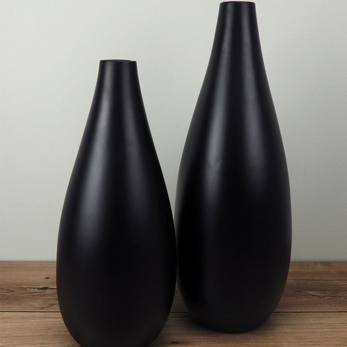 Vase en céramique noir – Petite embouchure