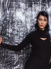 Chandail écourté à manches longues avec camisole