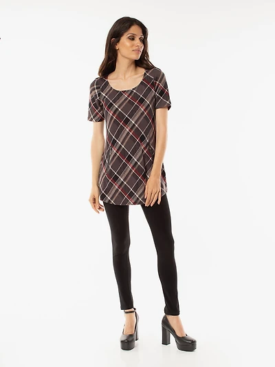short sleeve semi-fitted tunic