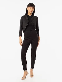 Pantalon droit ajusté en tricot à enfiler
