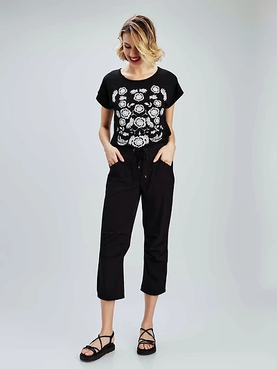 Straight casual pull-on capri