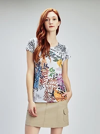 Short-sleeve semi-fitted t-shirt
