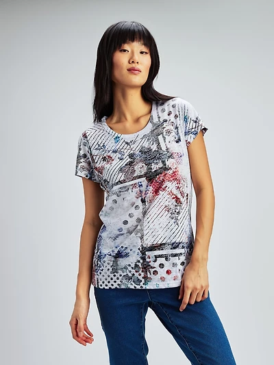 Short-sleeve semi-fitted t-shirt