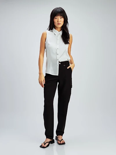 Blouse sans manches avec boutons