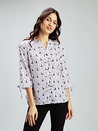 Blouse ample à manches 3/4 avec boutons