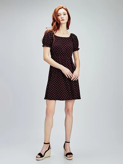 Short flared knit dress