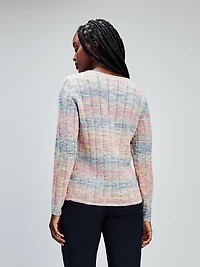 Long-sleeve ftted knit pullover sweater