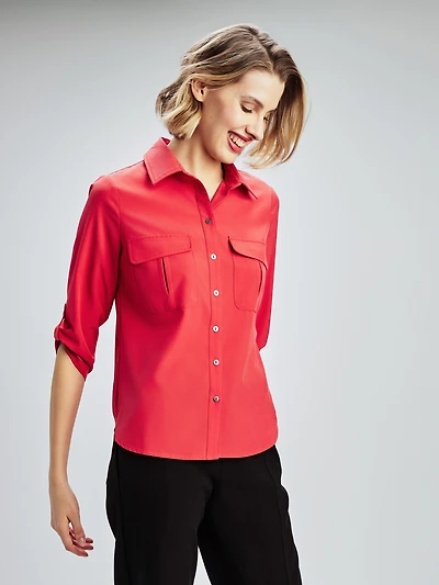 Blouse à manches 3/4 avec boutons