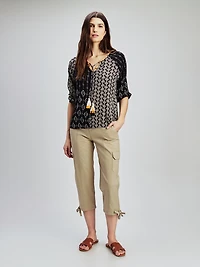3/4-sleeve loose blouse