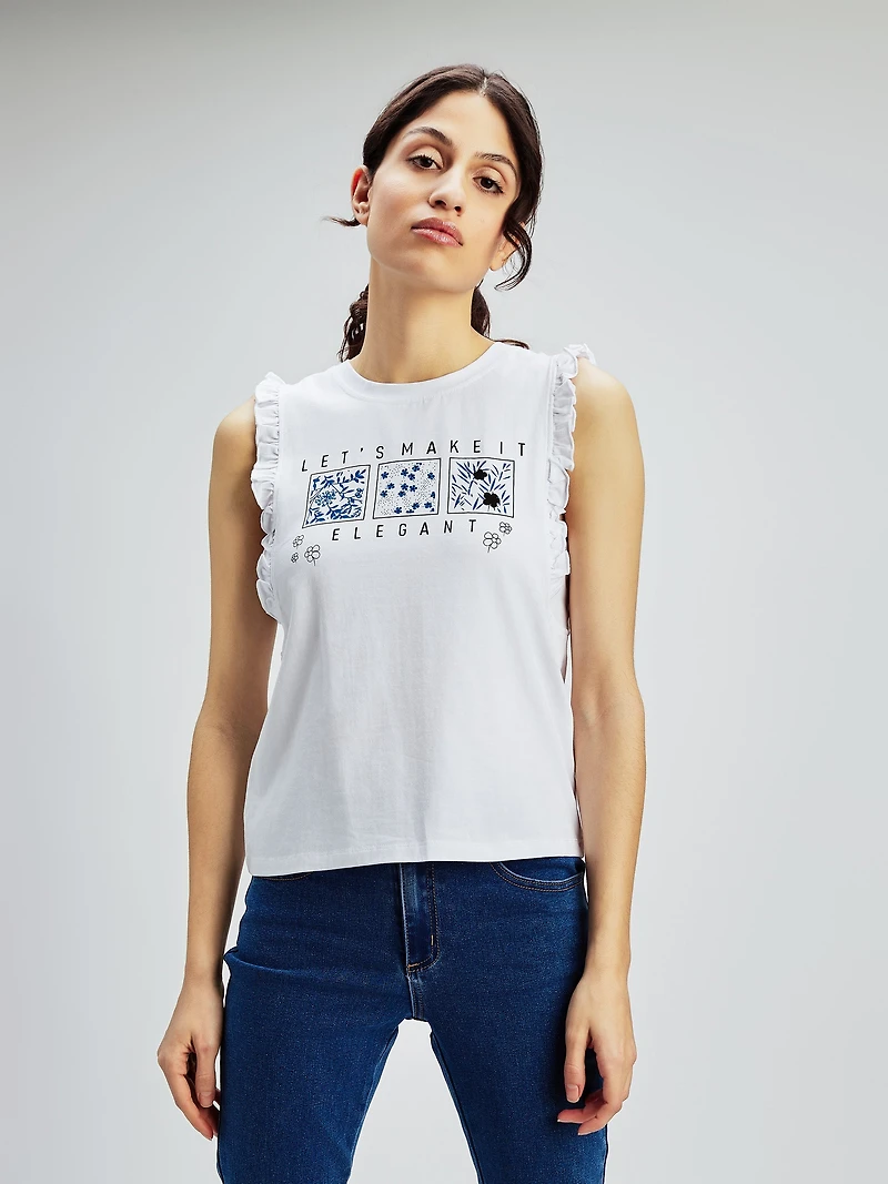 Semi-fitted tank top