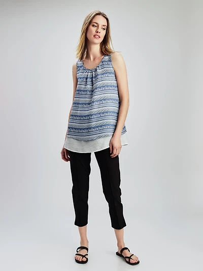 Sleeveless flared tunic