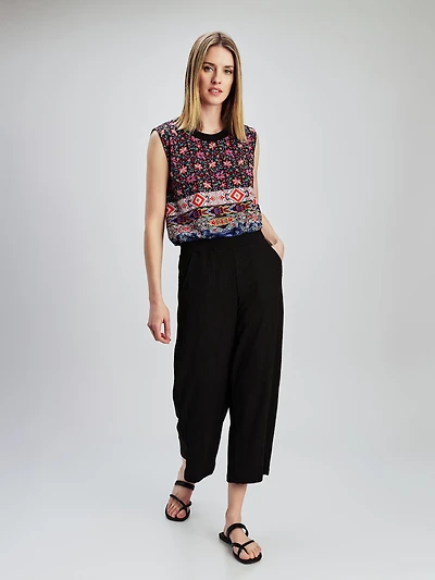Pantalon gaucho décontracté à enfiler