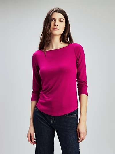 3/4-sleeve semi-fitted t-shirt