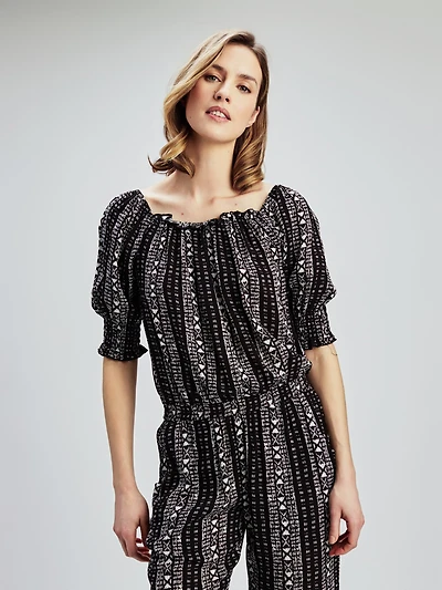 3/4-sleeve semi-fitted t-shirt