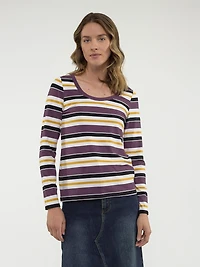 Long-sleeve semi-fitted t-shirt