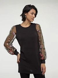 Long-sleevesemi-fitted knit tunic