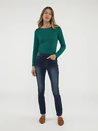 Skinny semi-fitted pull-on jean