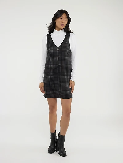 Checked zipper dress