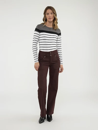 High waist wide-leg pant